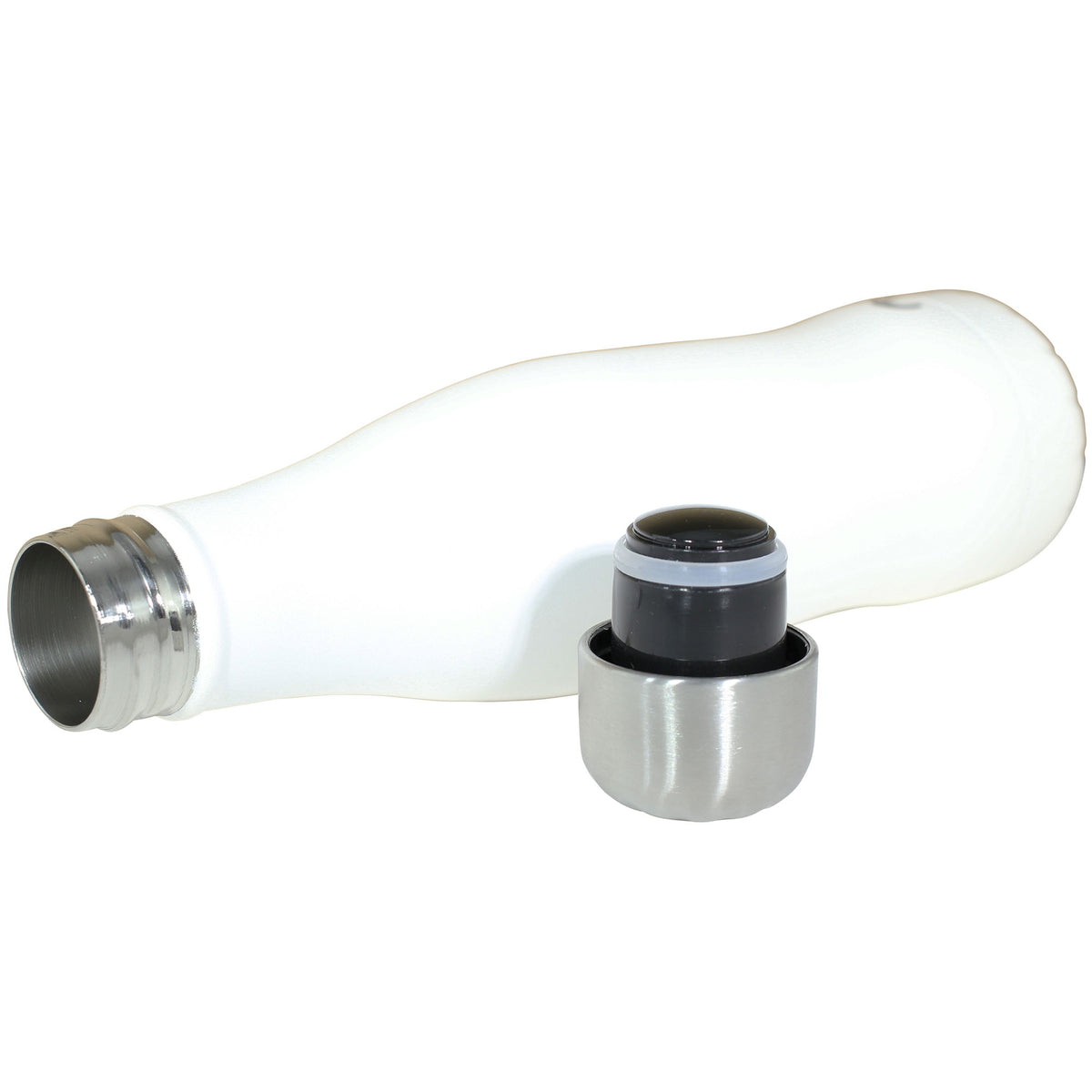 Termoflaske "Curve" Stål - solid white