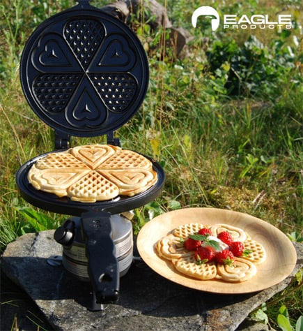 Vaffeljern aluminium, rund deLuxe