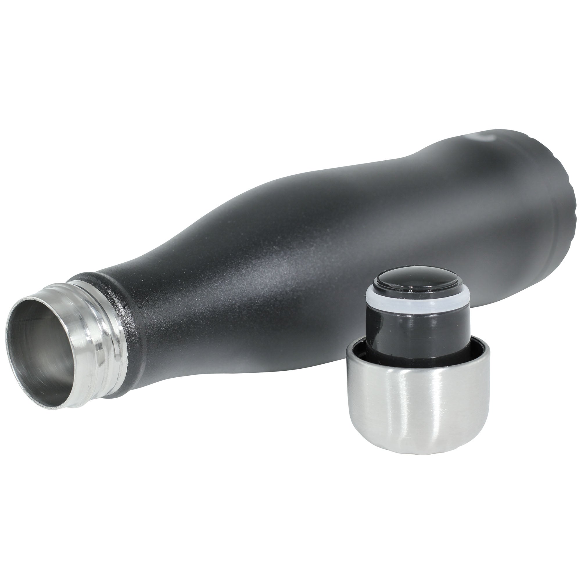 Termoflaske "Curve" Stål - solid black
