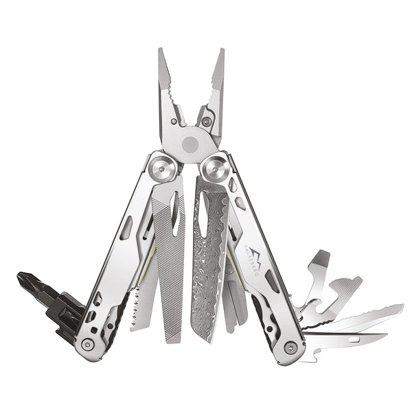 Multitool Pakke, Damascus 18 + Sheath Holder